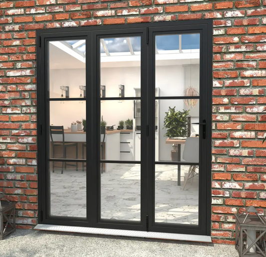 Prestige Jet Black 3 Pane Bifolding Door - 2100 x 2090